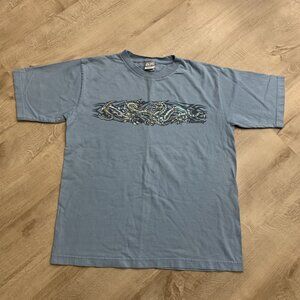 Vintage Y2K Utility Skateboarding Dragon Goth Grunge T-Shirt Youth XL Tribal Tee